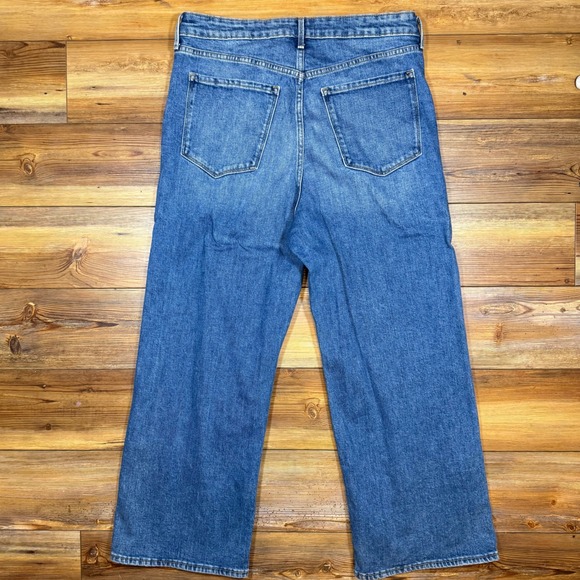 Old Navy Denim - Old Navy Extra High Rise Wide Leg Jeans Medium Wash Blue Denim Womens 14